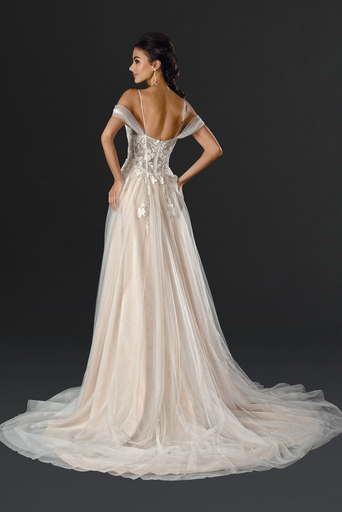 Full body back view of 23536 by Stella Couture