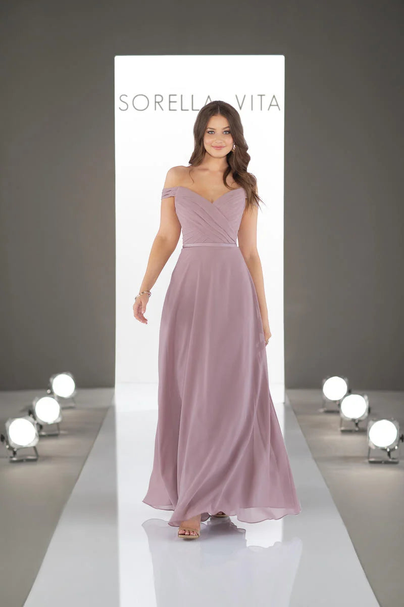 sorella vita bridesmaid dresses eucalyptus Simple Long Chiffon Bridesmaid Dress with Spaghetti Straps