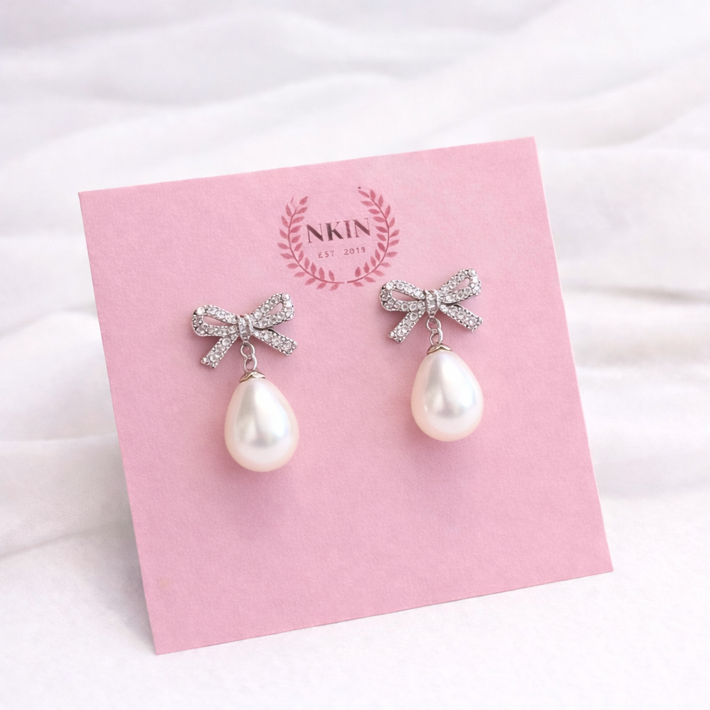 Bow & Pearl Earrings