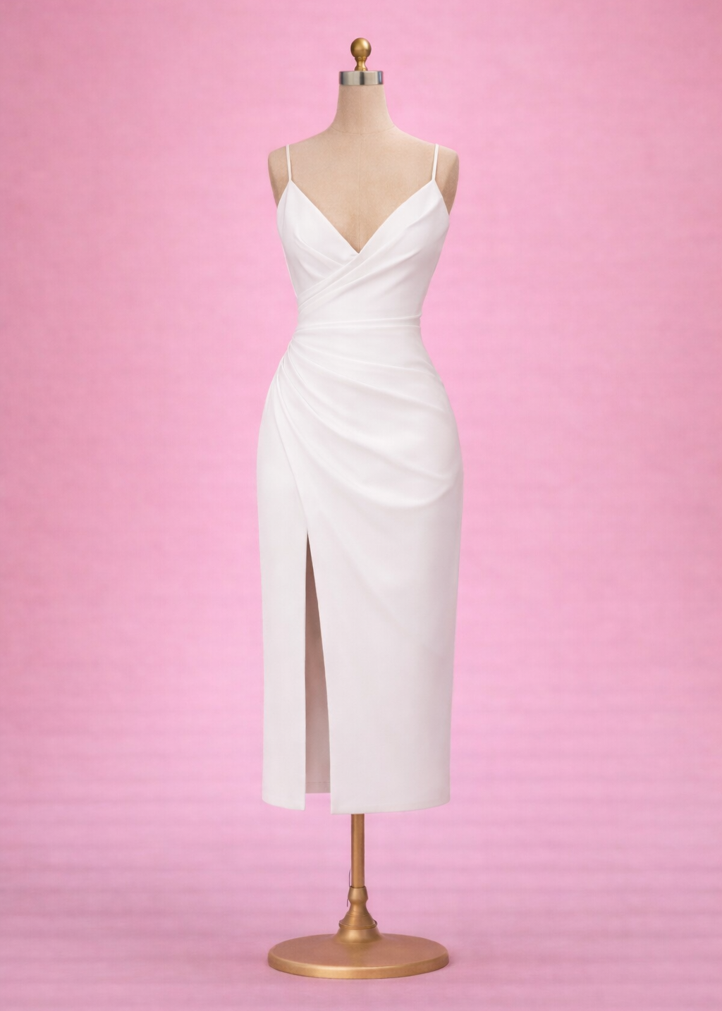 Midi simple wedding dress