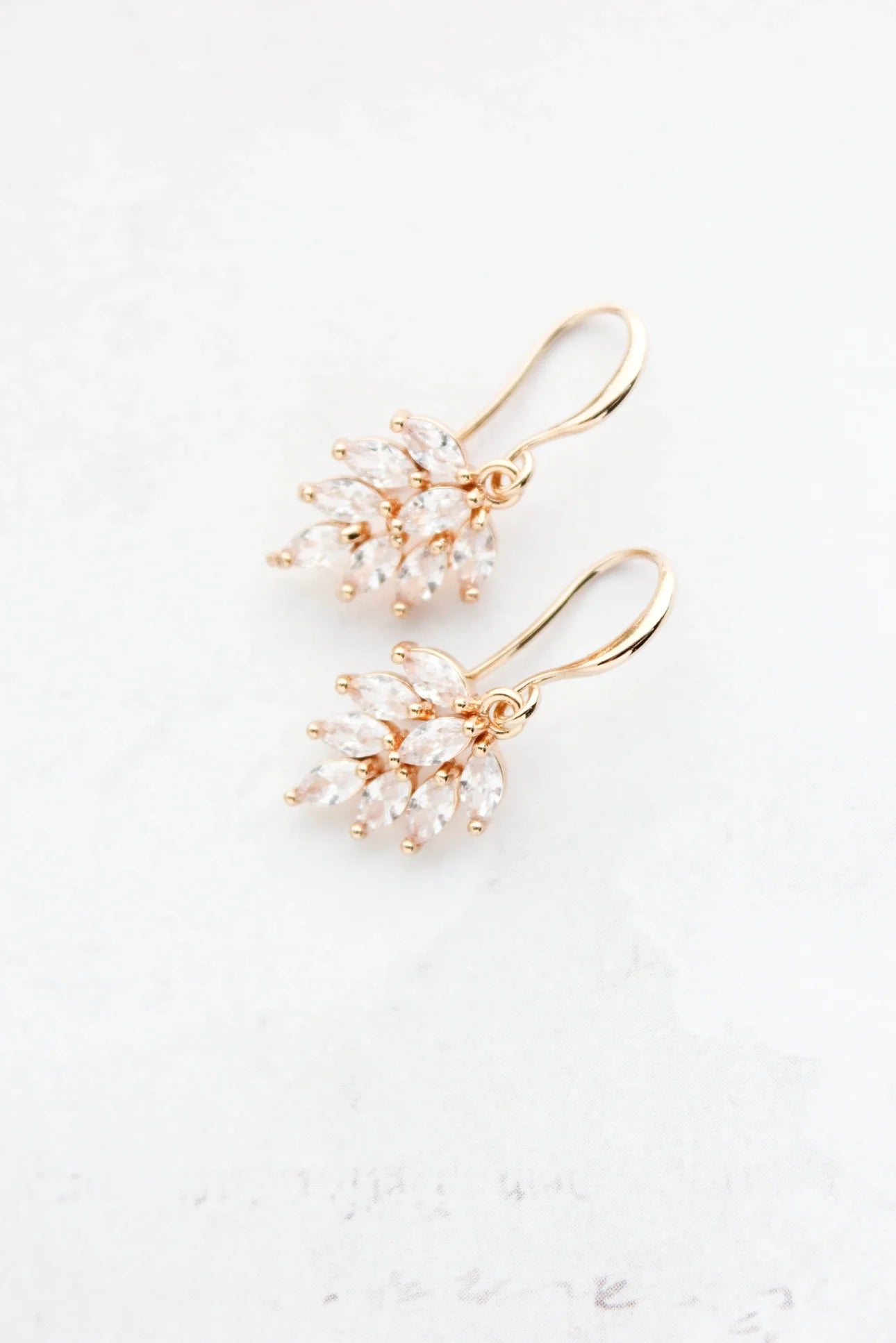 Drop Leaf Mini Dangle Earring | Pink | Clear