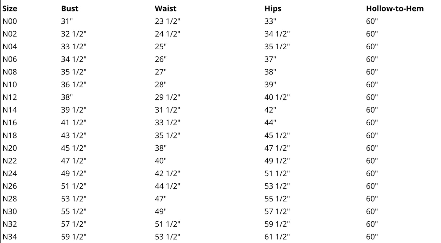 Size chart