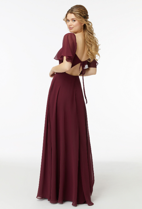Full body back view of Morilee - 21722 (Bordeaux