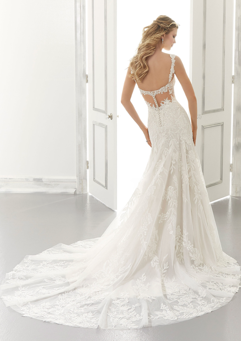 Full body back view of Aviva by Mori Lee