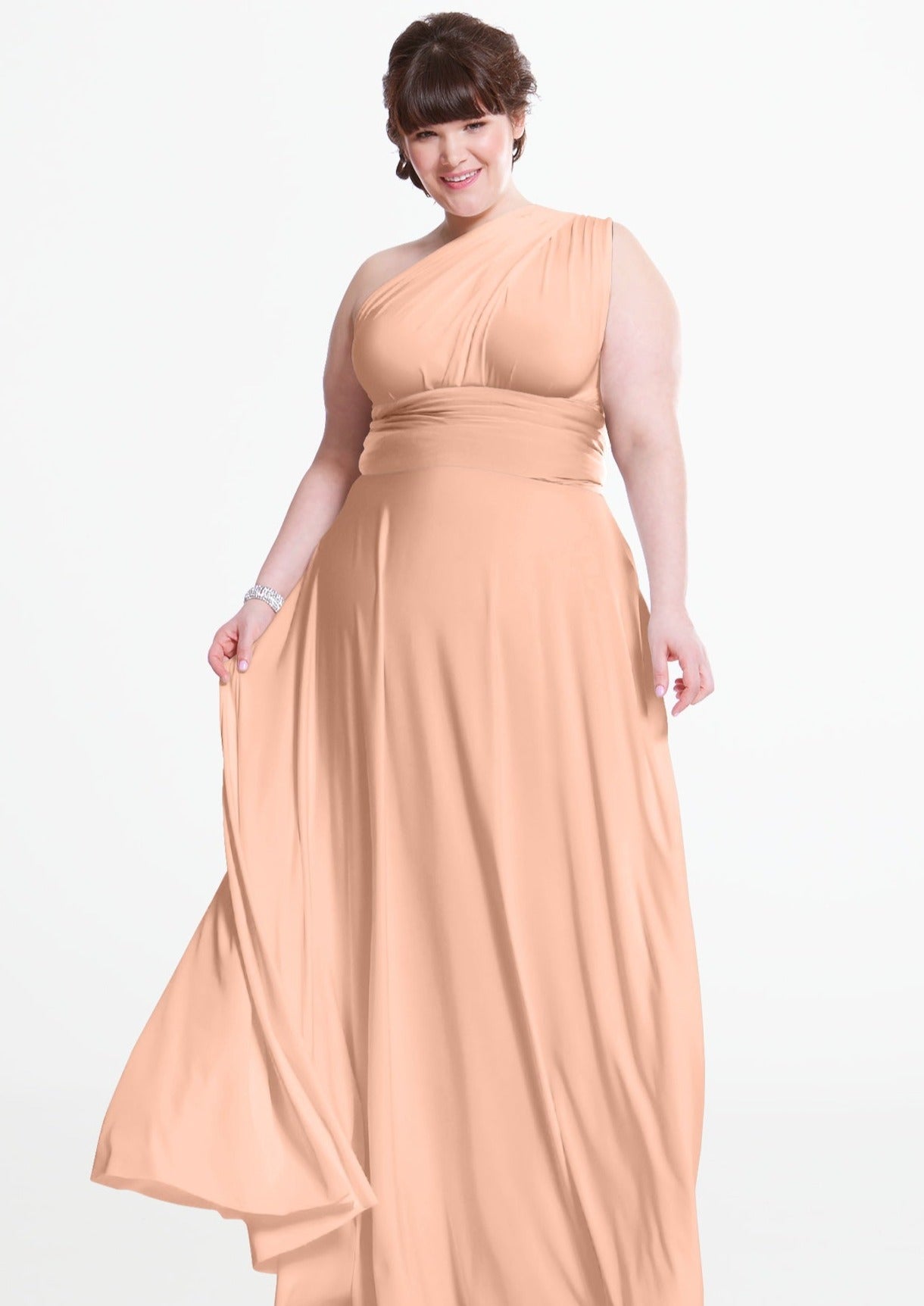 Full body front view of Sakura Maxi - Apricot Coral