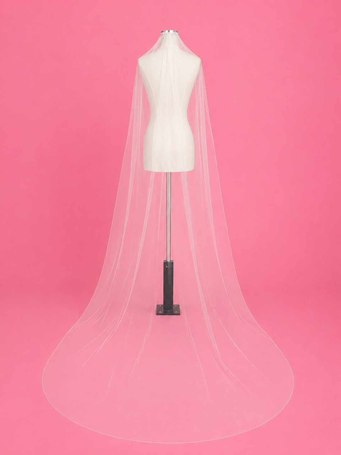Cathedral Wide Clear Comb Raw Edge Veil