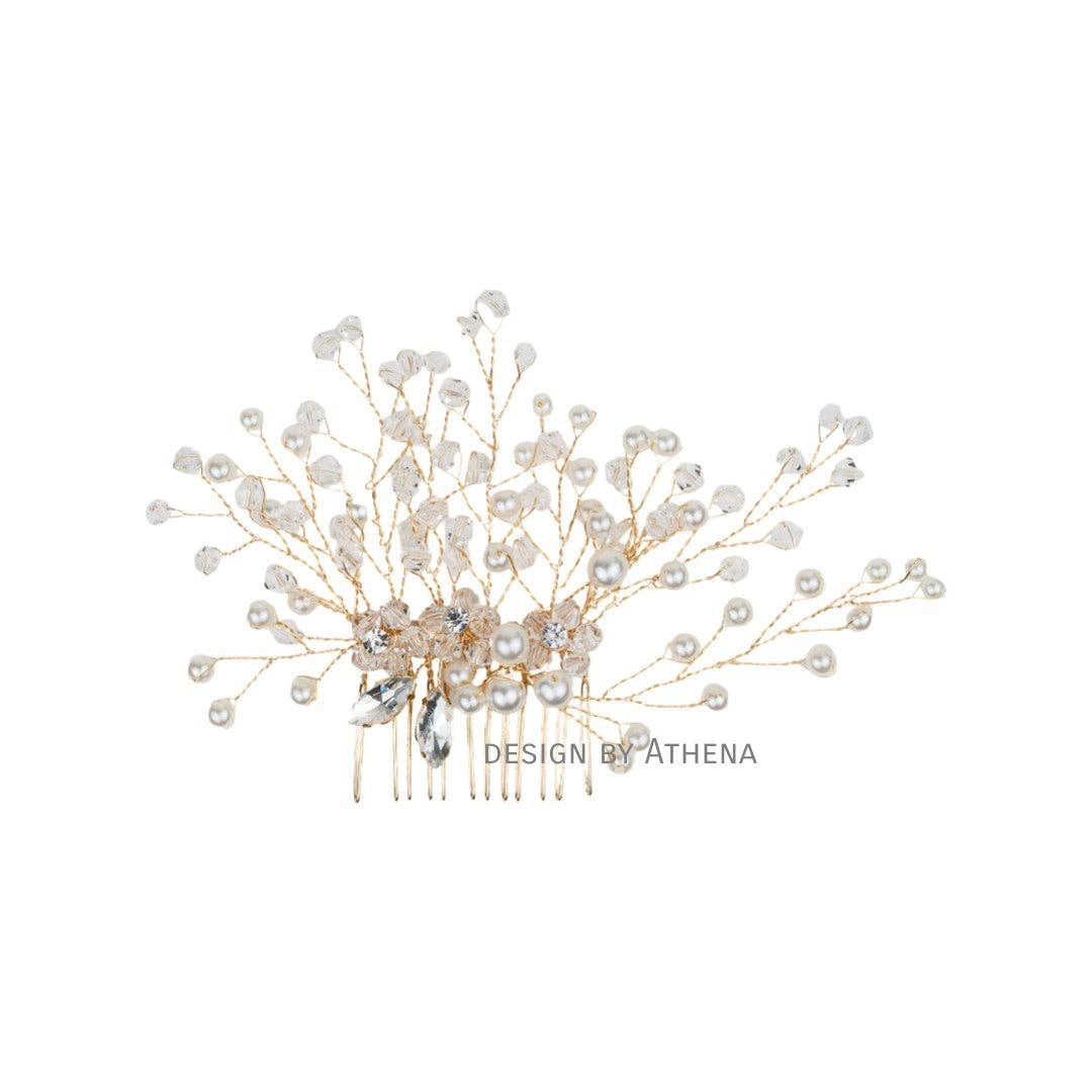 The "Luna" - Gold Bridal Hair Comb