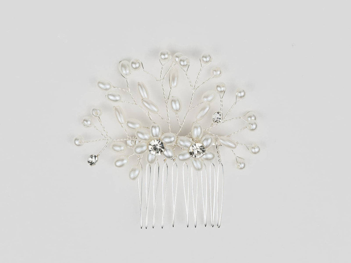 The "Odette" - Silver Pearl Bridal Hair Comb