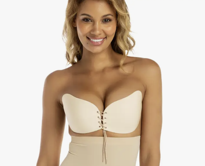 Strapless Adhesive Lace Up Reusable Bra | Low Back Wedding Dress Bra