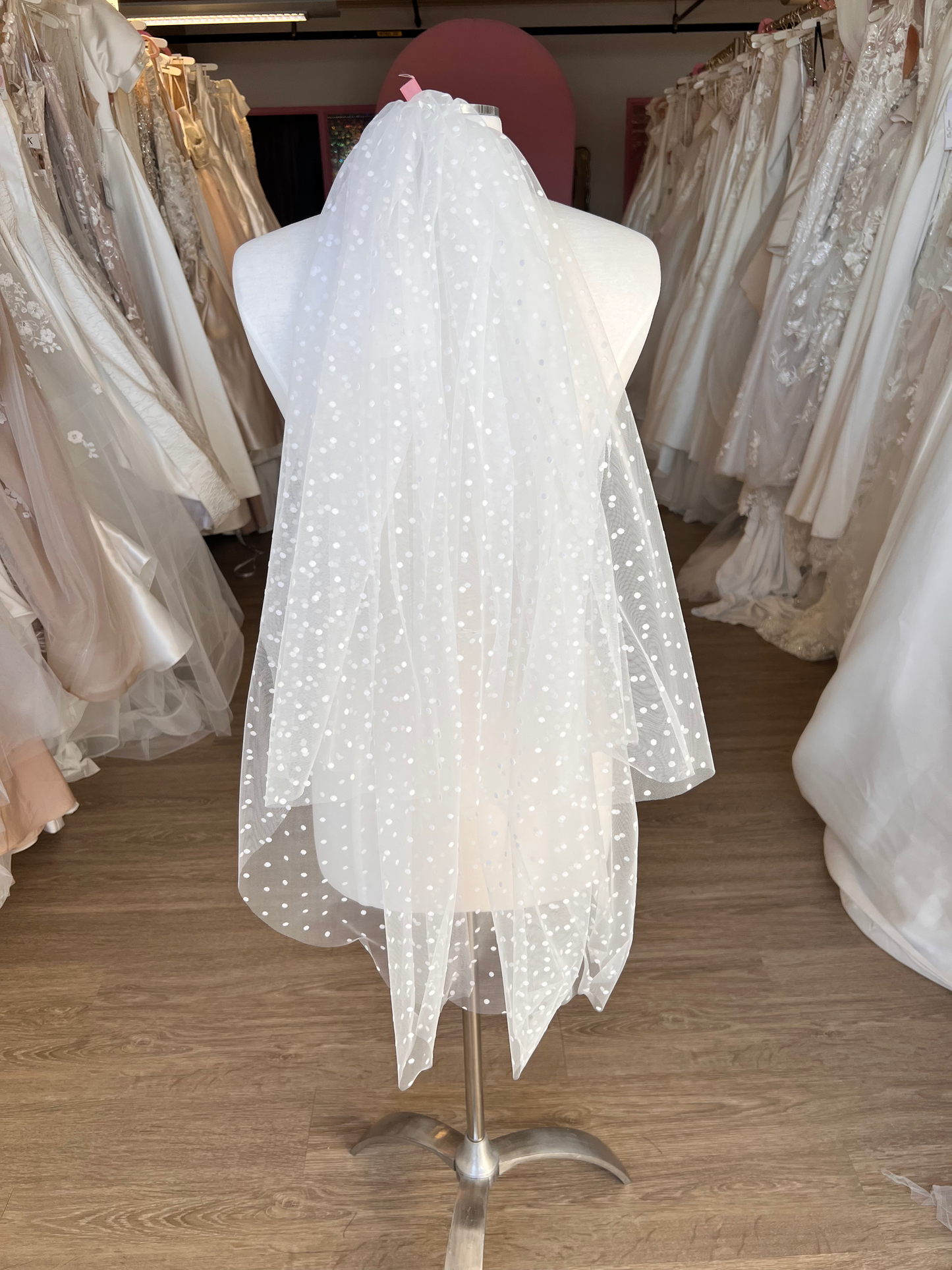 Fingertip Polka Dot 2 Tier Veil