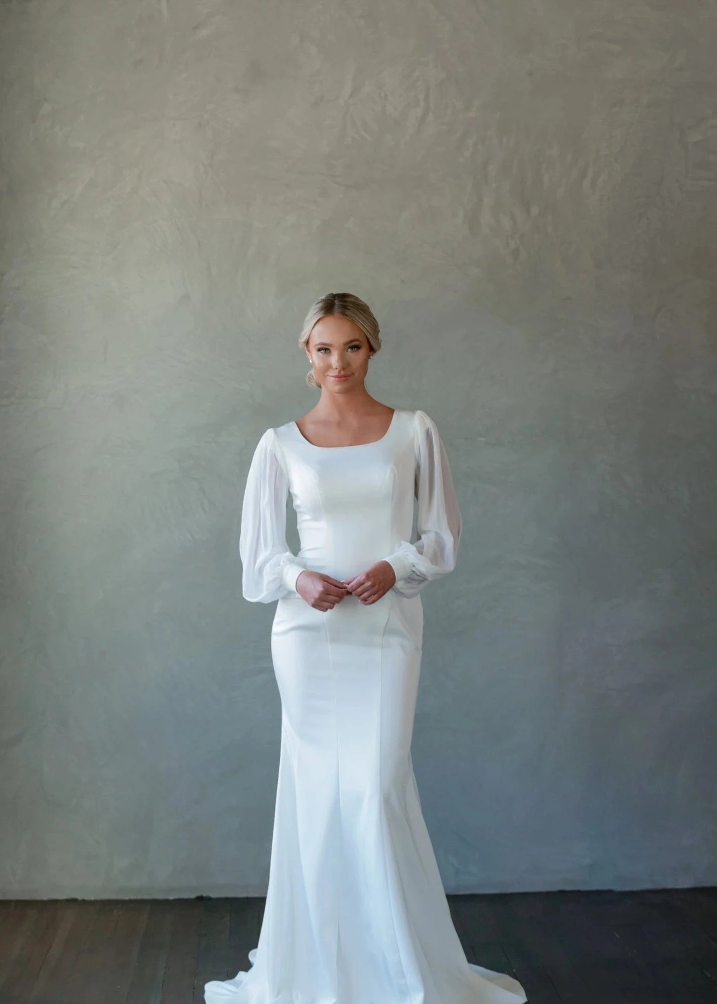Fit and Flare Wedding Dress | Amelia by the Modest Bride NKIN Ottawa Fit and Flare Wedding Dress | Amelia by the Modest Bride NKIN Ottawa