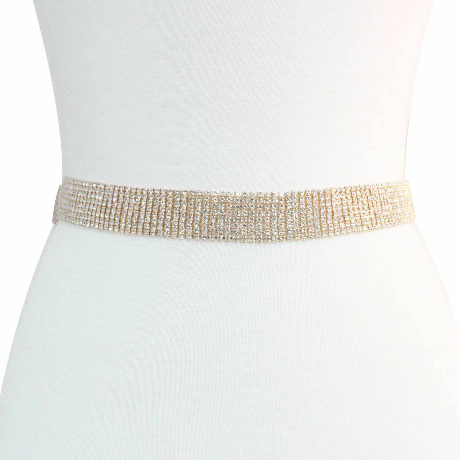 Thick Gold Rhinestone Bridal Wedding Belt NKIN Thick Gold Rhinestone Bridal Wedding Belt NKIN