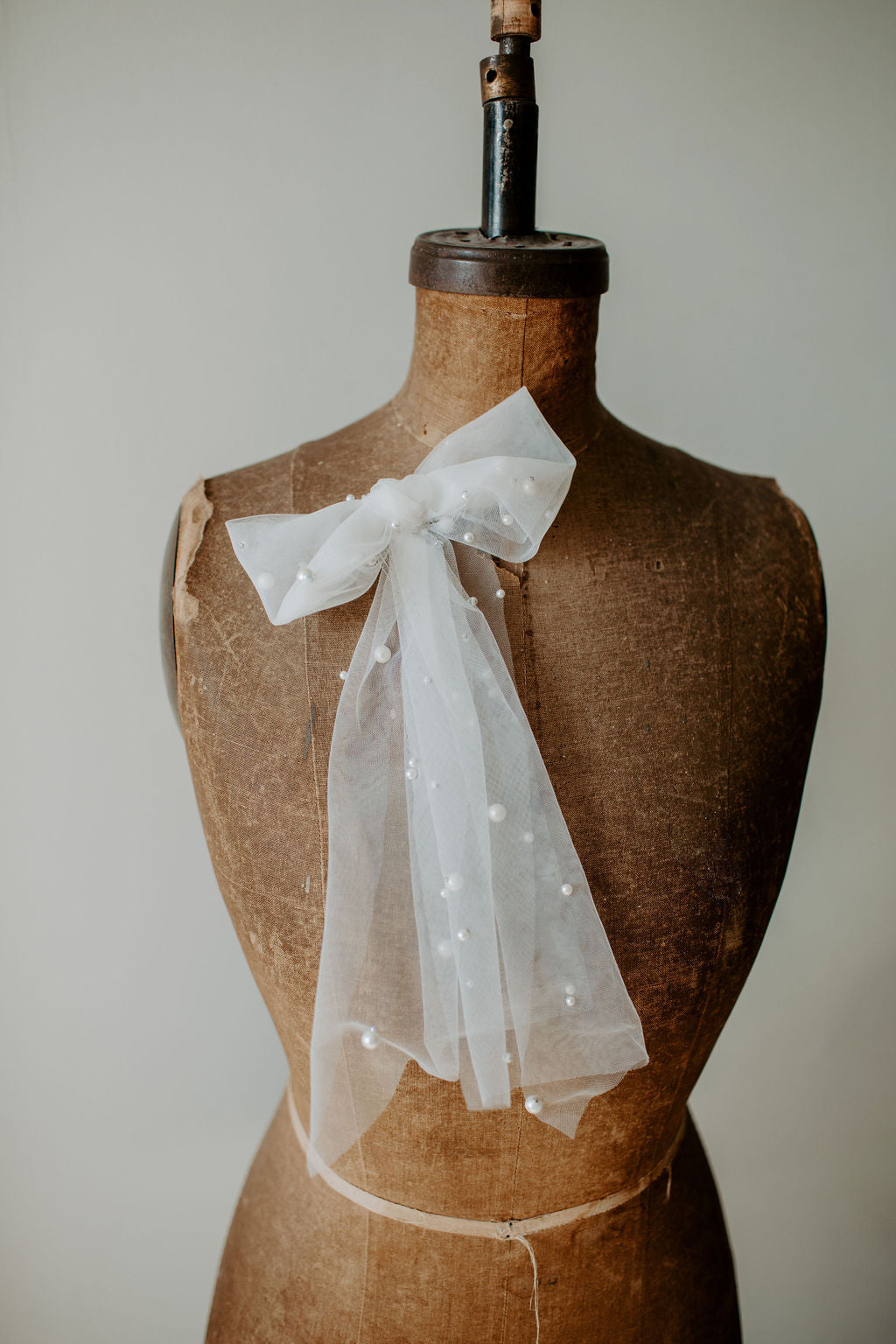 Soft Beaded Pearl Veil Hair Bow - NKIN