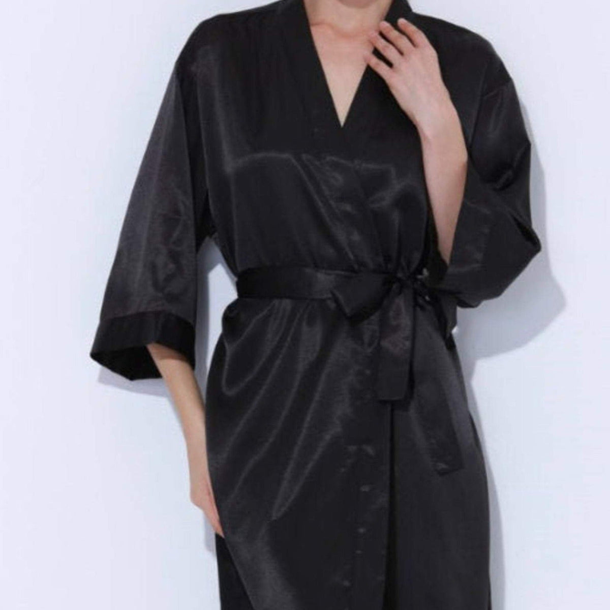 Black Satin Robe