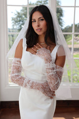 Lennox Lace Wedding Sleeves | Fingerless Gloves