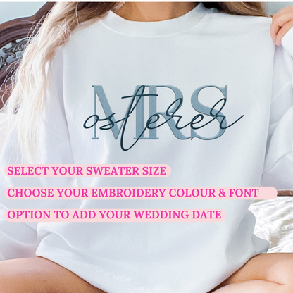 Personalized Mrs Sweater & Cuff