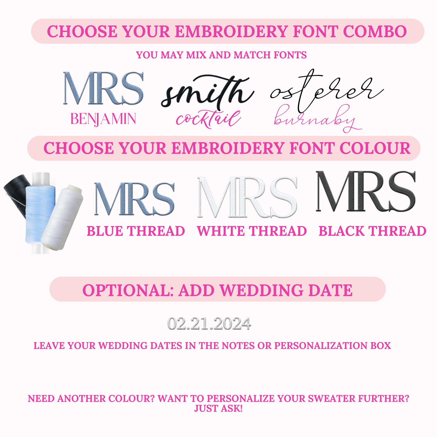 Personalized Mrs Sweater & Cuff