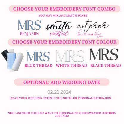 Personalized Mrs Sweater & Cuff