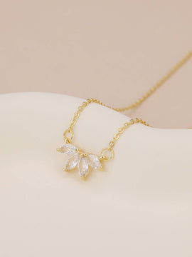 Marquise Flower Pendant Necklace