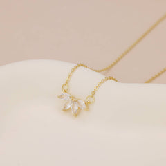 Marquise Flower Pendant Necklace