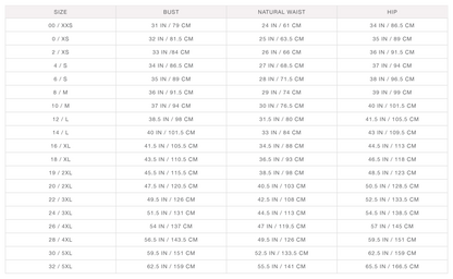 Size chart