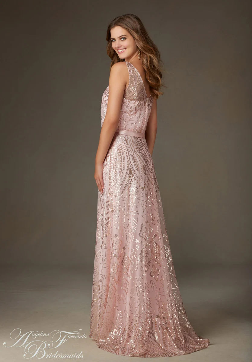 Full body back view of 20478 by Madeline Gardner in Blush