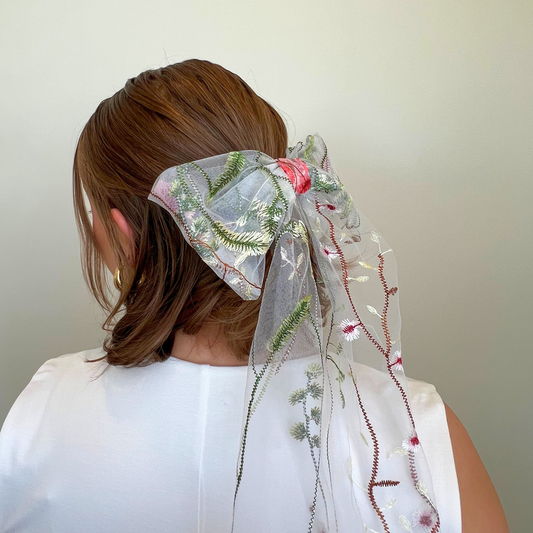 Red & Green Wildflower Bow
