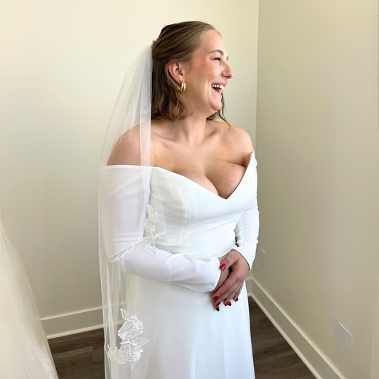 Cherry Blossom & Rose Scattered Veil