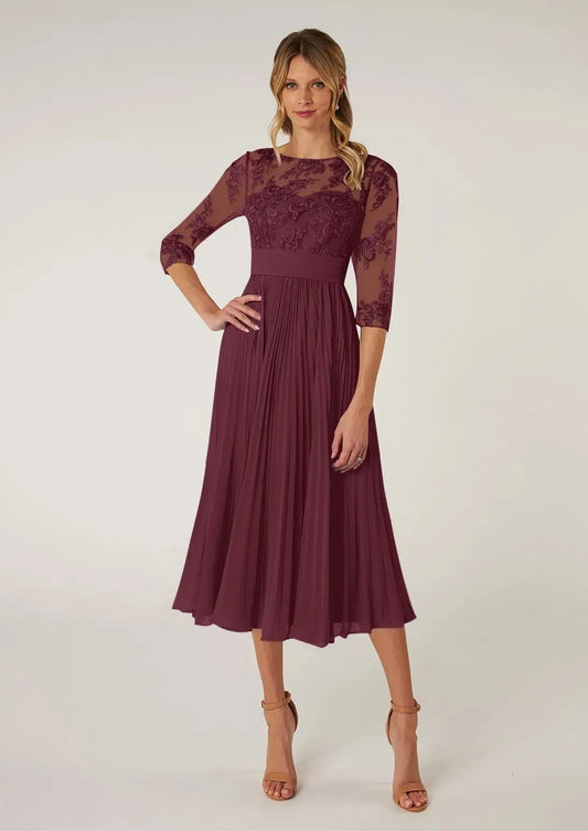 Full body front view of Azazie Tutu in cabernet