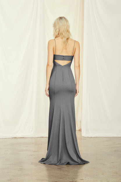 Full body back view of Amsale Jade