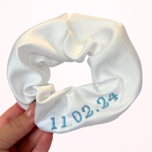 Upcycled Embroidered Scrunchie