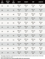 Size chart for The 