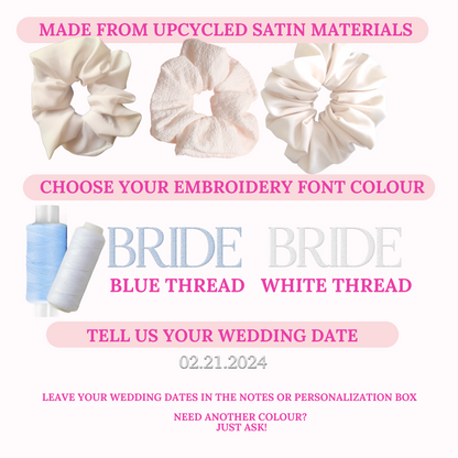 Upcycled Embroidered Scrunchie