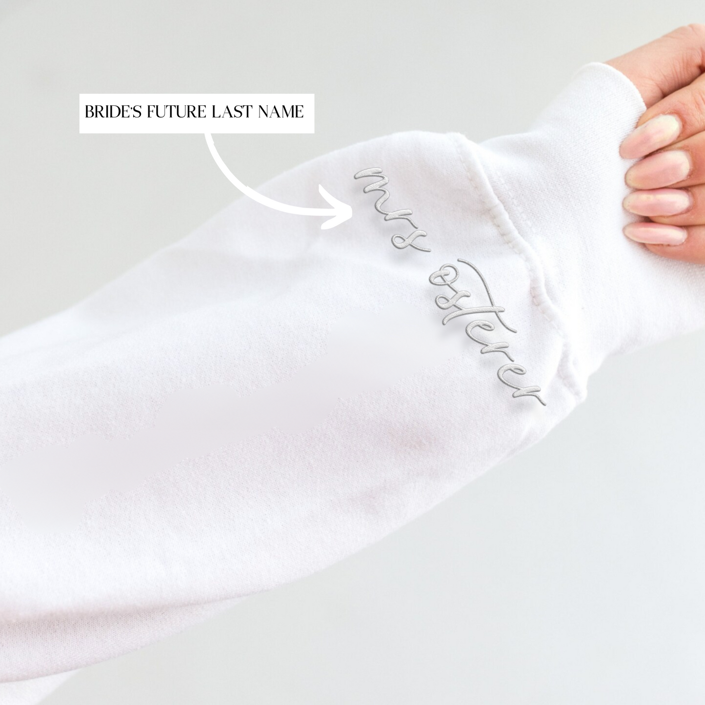 A close up of the sleeve personalization, including "mrs. osterer"