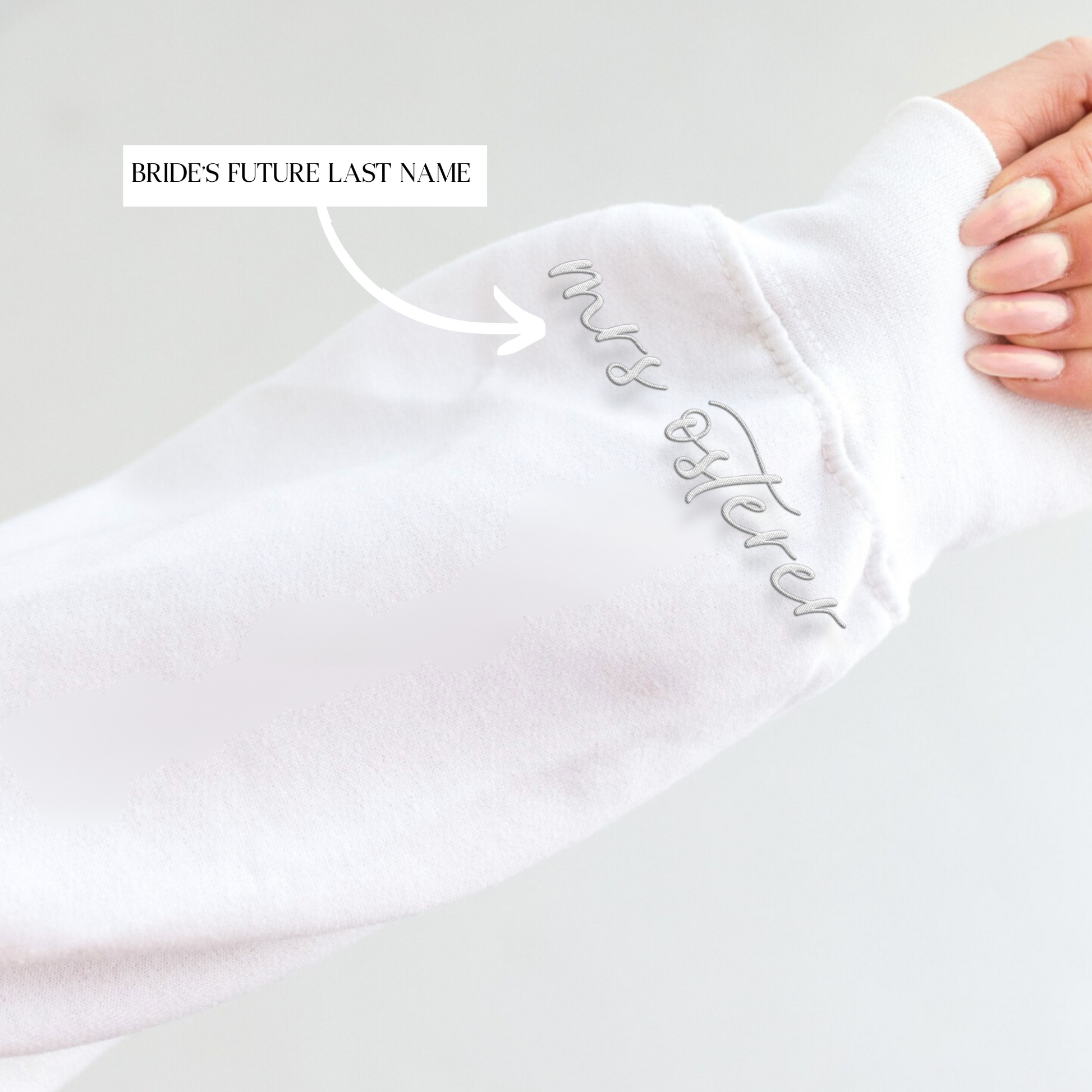 A close up of the sleeve personalization, including "mrs. osterer"