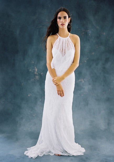 Full body front view of Jade by Wilderly Bridal