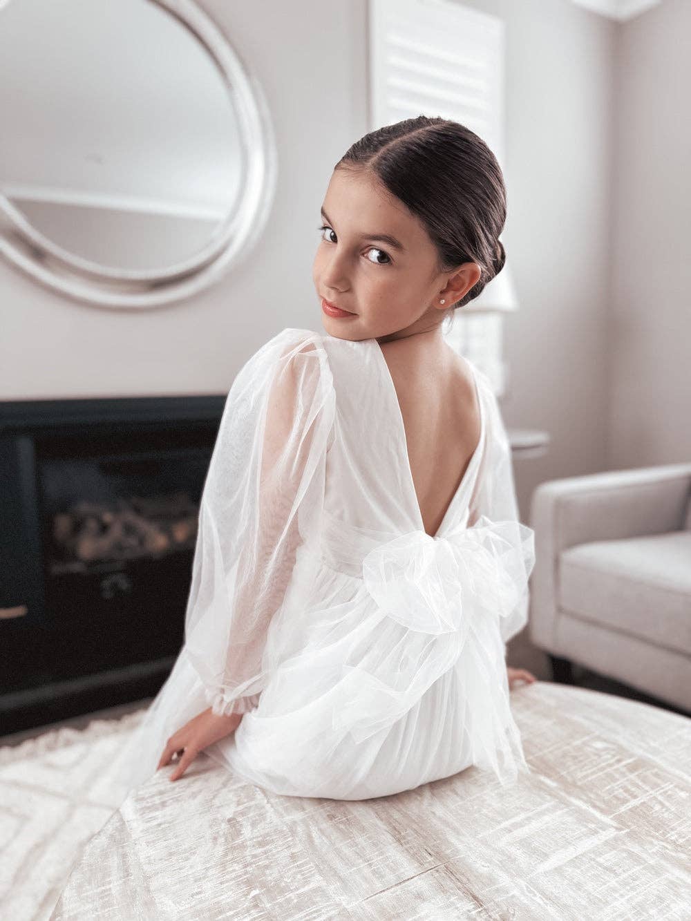 Back view of The "Clementine" - Long Sleeve Dress