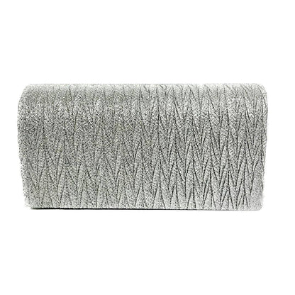 Silver glitter clutch