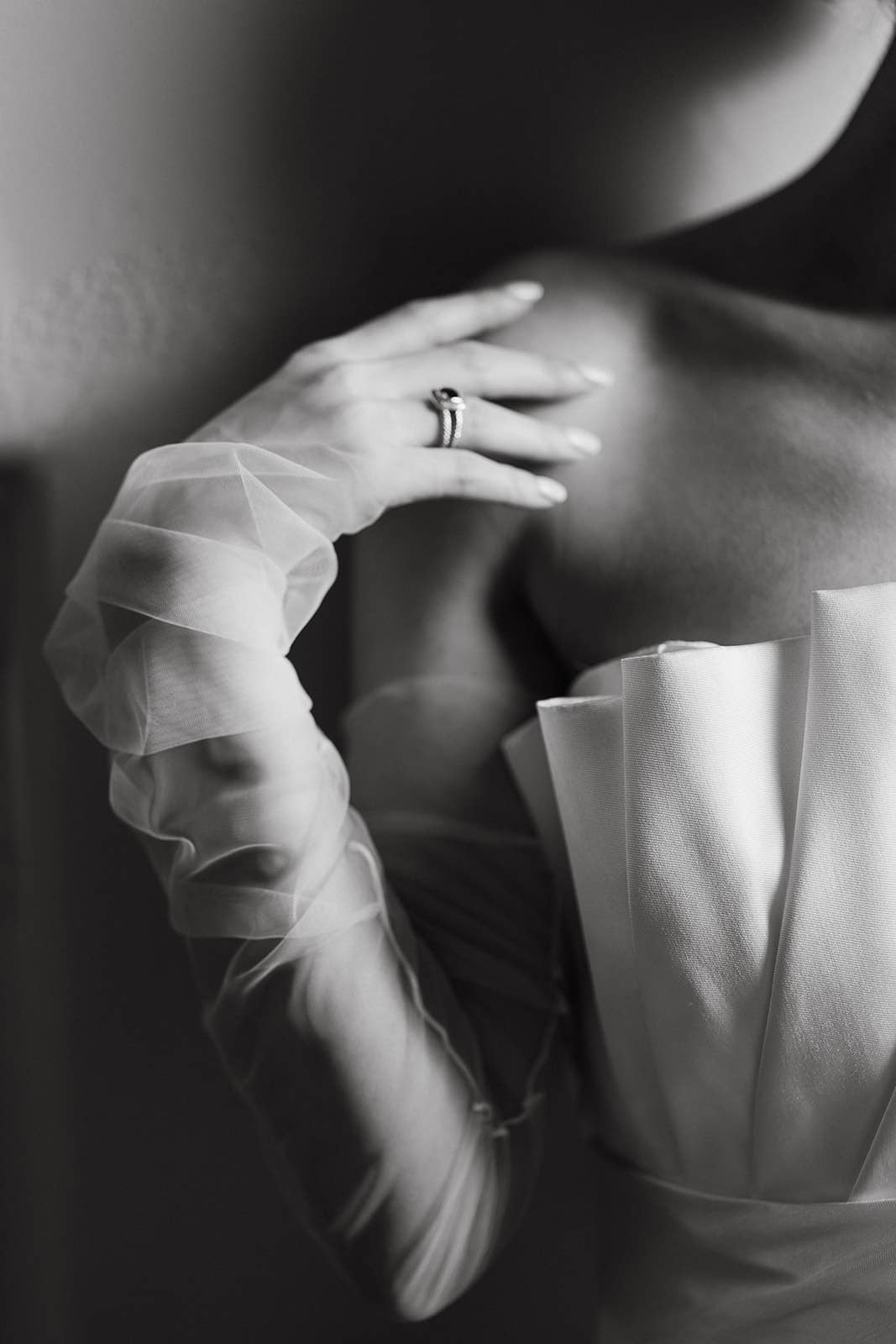 The "Mila" Sheer Tulle Bridal Sleeves | Fingerless Gloves