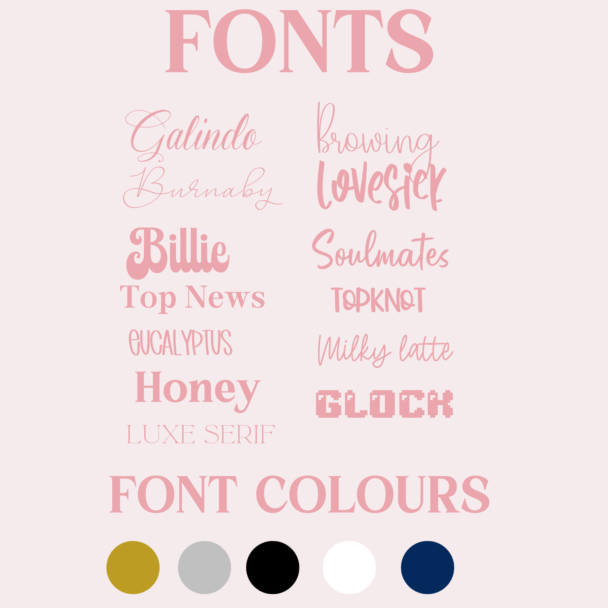 Font color and style options