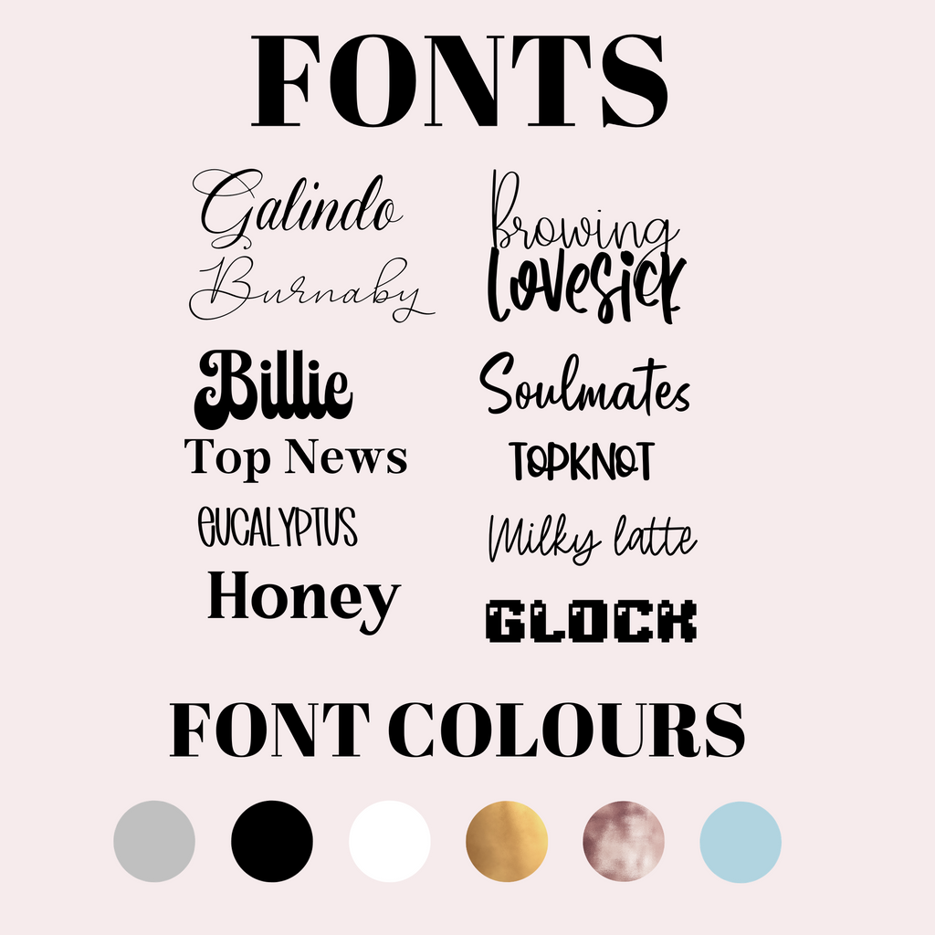 Font and color options
