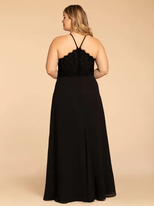 Full body back view of Hayley Paige Occasions - W715 (Black 