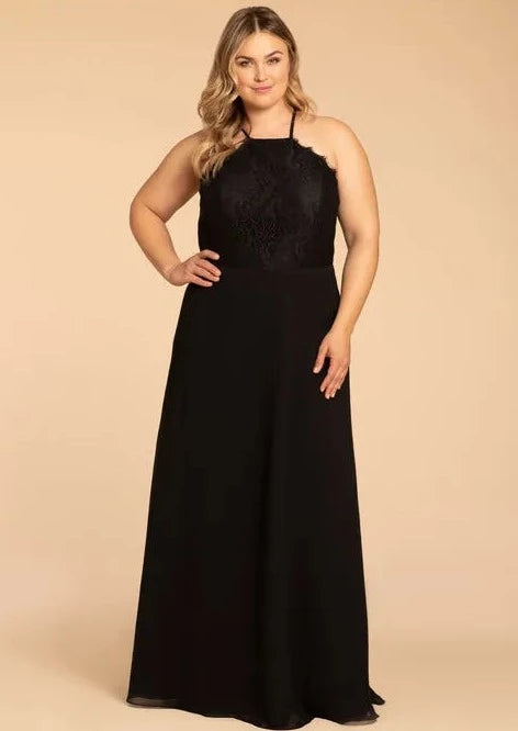 Full body front view of Hayley Paige Occasions - W715 (Black 