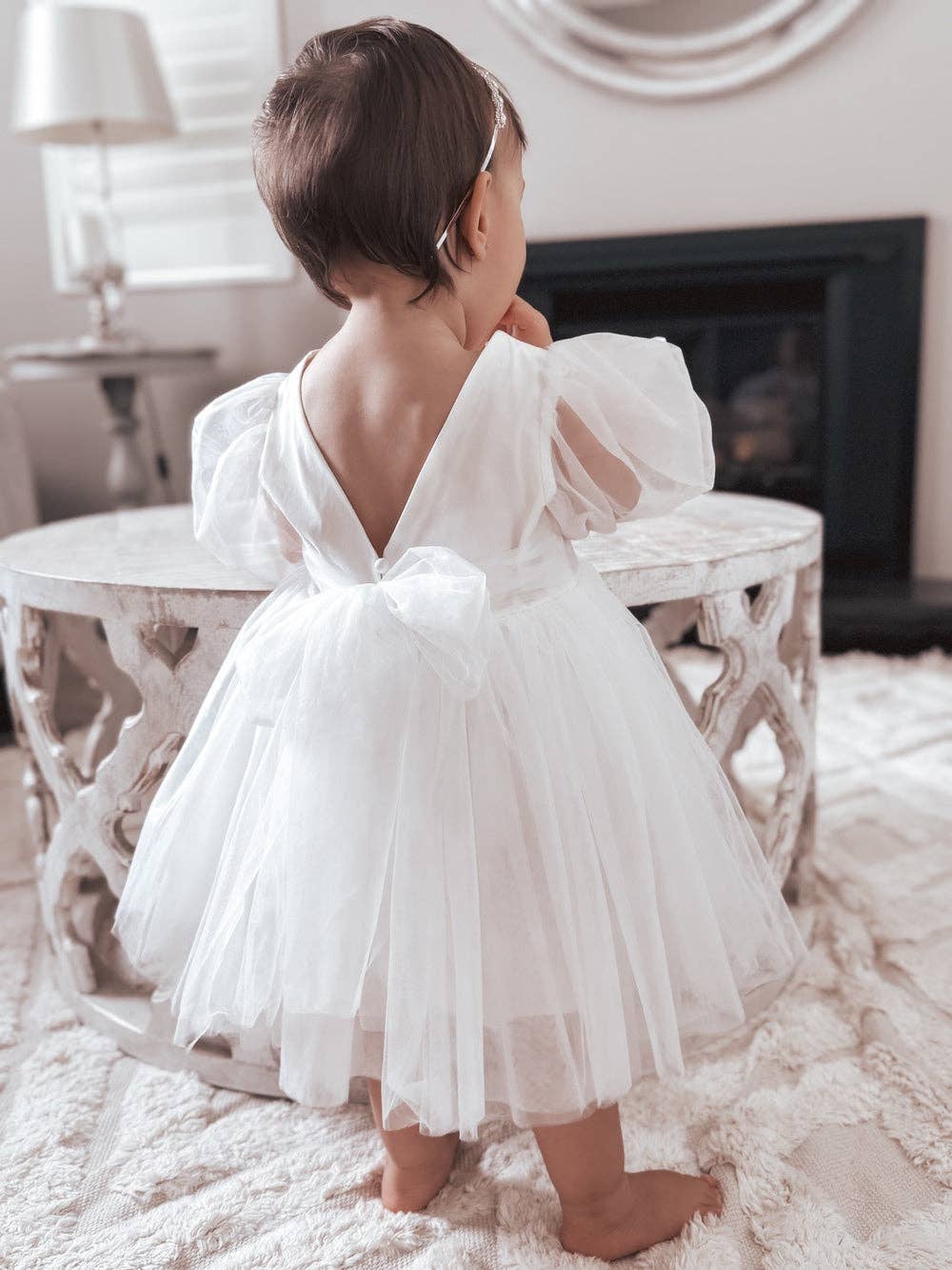 Little girl wearing The "Clementine" - Long Sleeve Dress