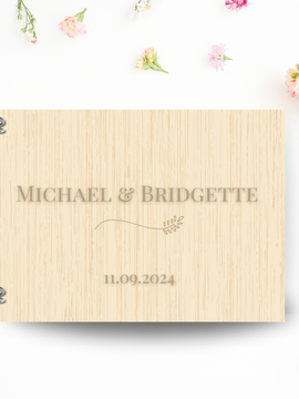 Engraved Wooden Minimalist Guest Book