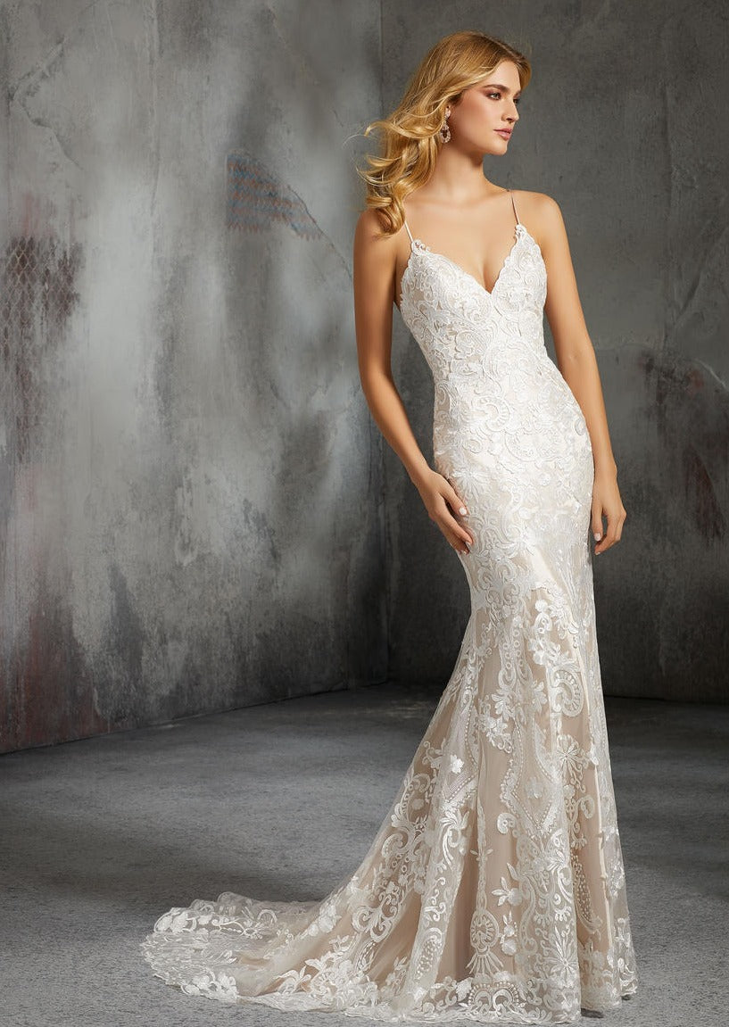 Full body front view of 8285 by Mori Lee