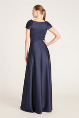Full body back view of Theia - Francesca (Navy