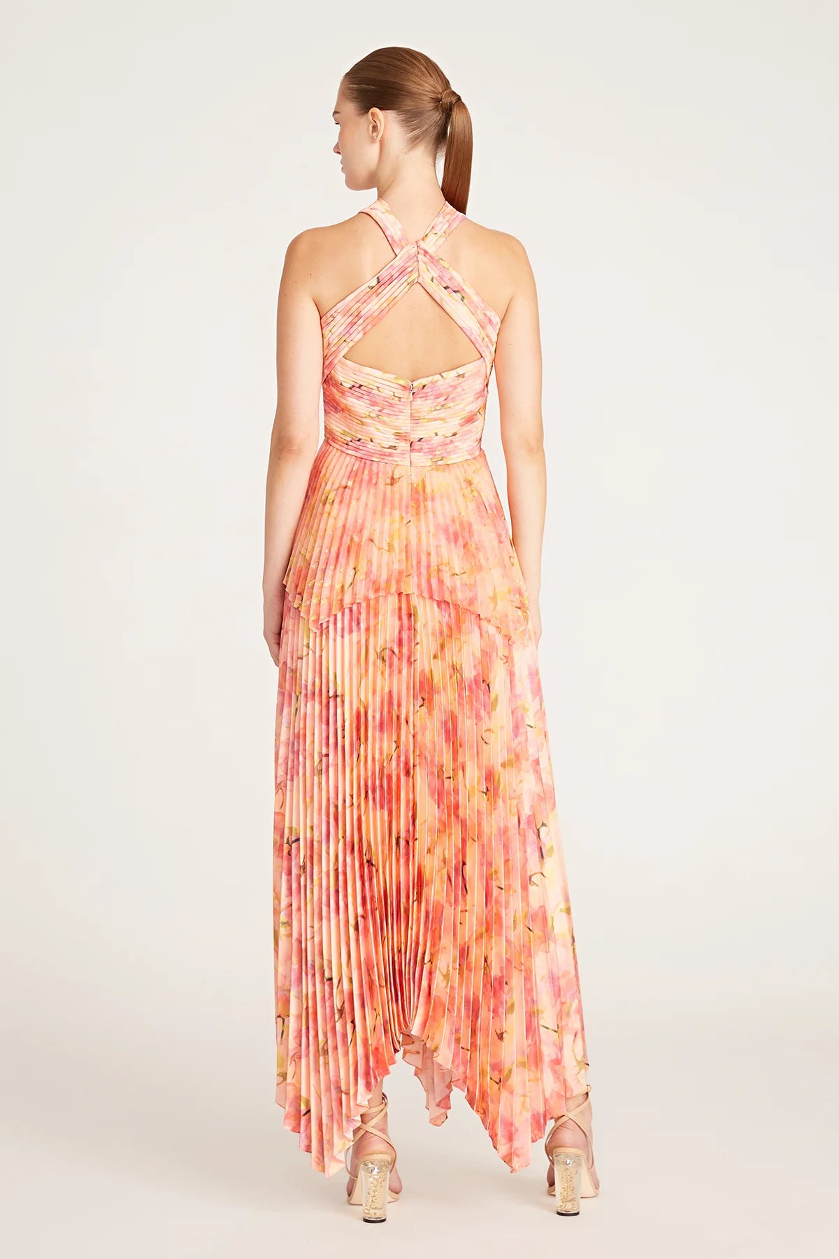 Full body back view of Theia - Saige (Floral Mirage