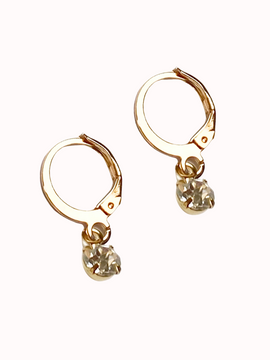 Minimalist Gold Mini Crystal Rhinestone Dangle Earrings