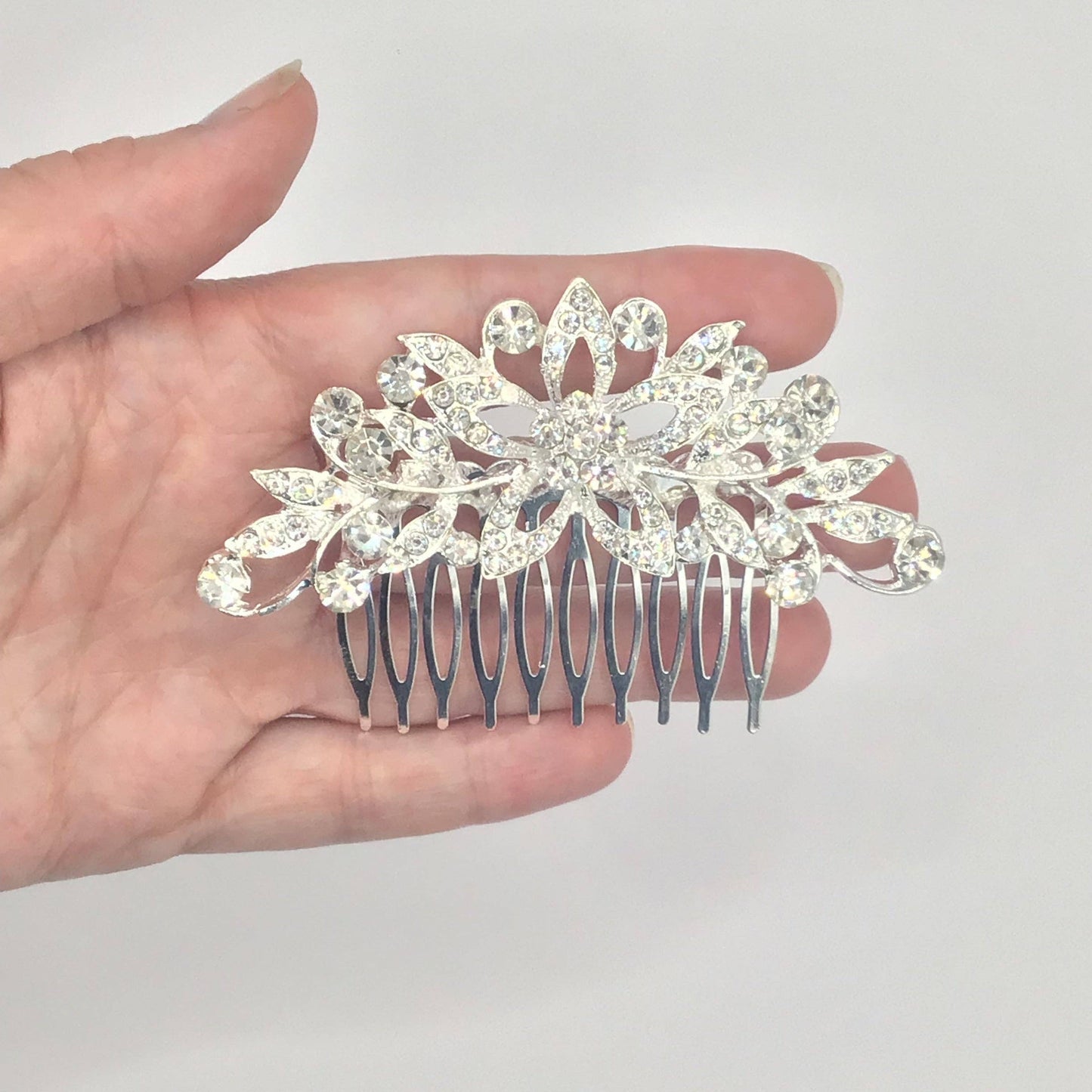 The "IvySilver Crystal Wedding Hair Comb
